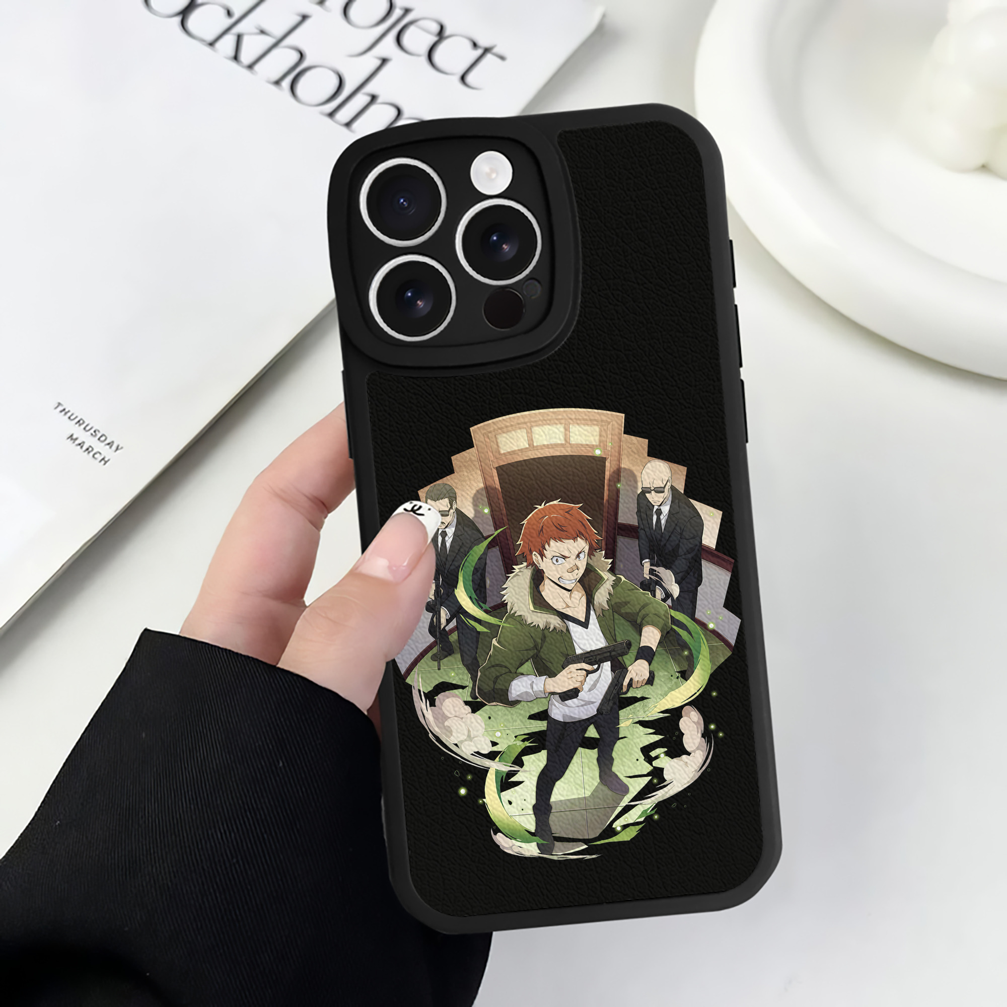 （画像用） 文豪ストレイドッグス Bungo Stray Dogs 【iPhone 16シリーズ対応】シリコンスマホケース（レザー調） 材質：シリコン